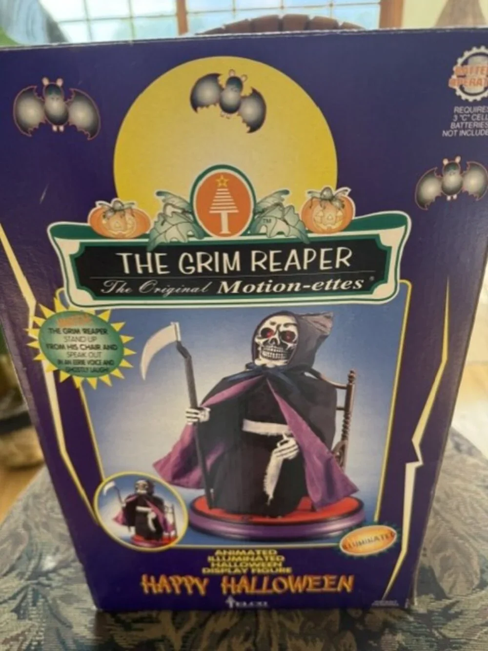 VTG Telco The Grim Reaper Original Motion-ettes Halloween Decoration 1997 W Box